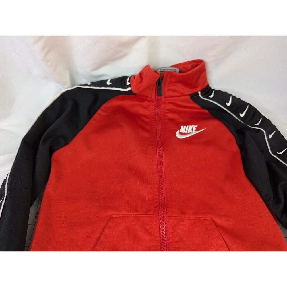 Nike Toddler Jacket Red Black Sz 4T Polyester